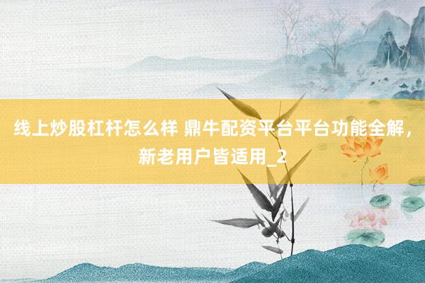 线上炒股杠杆怎么样 鼎牛配资平台平台功能全解，新老用户皆适用_2
