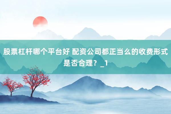 股票杠杆哪个平台好 配资公司都正当么的收费形式是否合理?_1